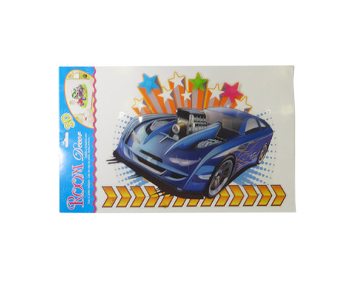 Наклейка 3D "Машинки" 30*40см ассорти XD-102