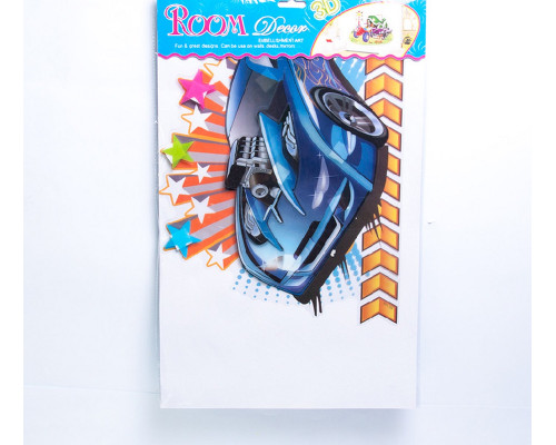 Наклейка 3D "Машинки" 30*40см ассорти XD-102