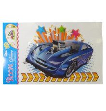 Наклейка 3D "Машинки" 30*40см ассорти XD-102