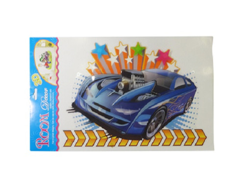 Наклейка 3D "Машинки" 30*40см ассорти XD-102