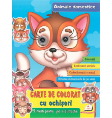 Carte de colorat cu ochisori. Animale domestice. +9 masti N*2526