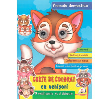 Carte de colorat cu ochisori. Animale domestice. +9 masti N*2526