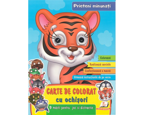 Carte de colorat cu ochisori. Prieteni minunati. +9 masti N*2465