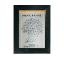 Фоторамка A6 10*15 c ножкой-подставкой черная с золотым кантом 20-02-04 CM*9501