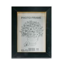 Rama foto A6 10*15 cu suport neagra cu dunga aurie 20-02-04 CM*9501