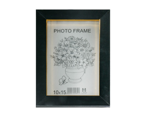 Rama foto A6 10*15 cu suport neagra cu dunga aurie 20-02-04 CM*9501