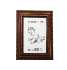 Фоторамка A6 10*15 c ножкой-подставкой коричневая c золотым узором 29-01-02 CM*0337