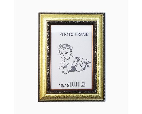 Фоторамка A6 10*15 c ножкой-подставкой золото с узором 29-01-03 CM*0351