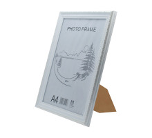 Фоторамка A4 c ножкой-подставкой белая с серебрянным узором 25-01-02 CM*0498