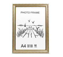 Rama foto A4 cu suport aur deschis cu ornament 25-01-03 CM*0511