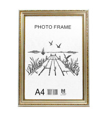 Rama foto A4 cu suport aur deschis cu ornament 25-01-03 CM*0511