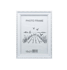 Rama foto A5 15*21 cu suport alba cu ornament argintiu 25-01-02 CM*0856