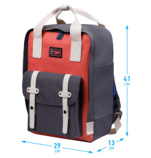 Рюкзак 1отд.41*29*13см, Berlingo Casual "Coral grey" RU06970