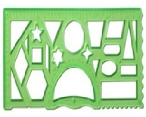 Rigla-trafaret scoalara 20 cm, plastic transparent