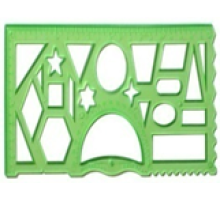 Линейка-трафарет школьная 20 см. прозрачный пластик