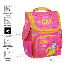 Ранец 1отд. 37*28*21см, ArtSpace Junior "Banana Cat" розовый Uni_17660