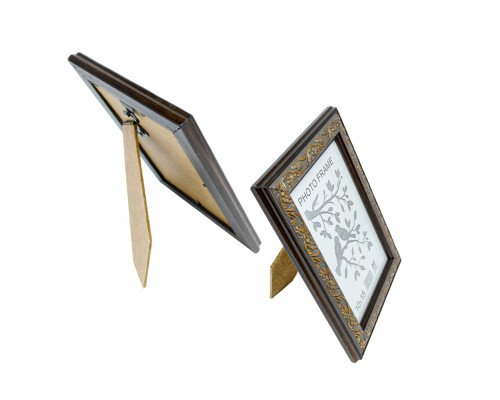 Rama foto A6 cu suport gri inchis cu ornament bronz R388 A*938 CM*1389