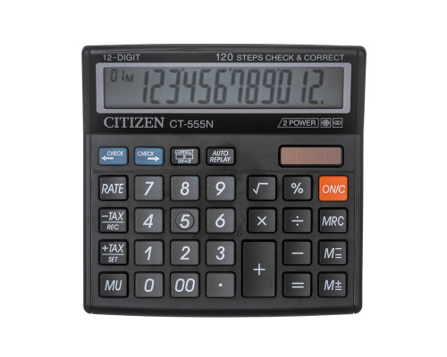 Калькулятор 12 DGT Citizen CT-555N, 130*129*34мм, черный