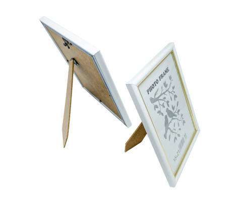 Фоторамка A5 15*21 c ножкой-подставкой белая с золотом 15-01-01 CM*9112