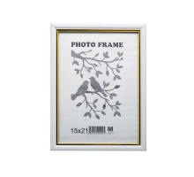 Фоторамка A5 15*21 c ножкой-подставкой белая с золотом 15-01-01 CM*9112