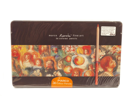 Карандаши 36 цв., (кедр) в метал. пенале, Marco FineArt-36TN(4/16) Карандаши 36 цв., (кедр) в метал. пенале, Marco FineArt-36TN(4/16)