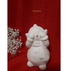 Figurina din gips "Omulet de zapada" cu minele la ochi