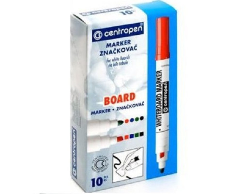 Marker albastru p/u whiteboard (teșit) Centropen 8569 (10)