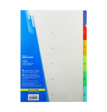 Indexuri plastic A4, colorate, numerotate 1-6, BM.3210 (100/600)