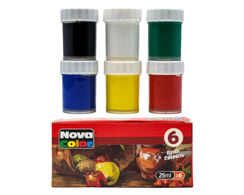 Краски гуашевые 6 цв., 25ml NOVA COLOR NC-113 (24)