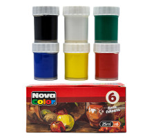 Краски гуашевые 6 цв., 30 ml NOVA COLOR NC-113 (24)