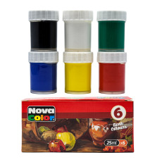 Краски гуашевые 6 цв., 25ml NOVA COLOR NC-113 (24)
