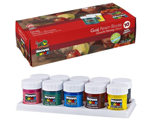 Vopsele guașe, 10 culori, 30ml NOVA COLOR NC-114 (36/96) Vopsele guașe, 10 culori, 30ml NOVA COLOR NC-114 (36/96)