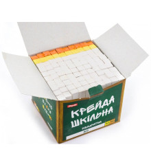 Мел школьный белый+цветной 12х12x80mm, квадратный 100шт,1Вересня 400147