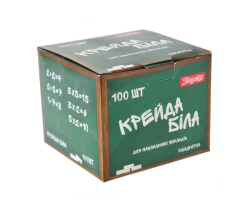 Мел школьный белый 10х10x80mm, квадратный 100шт,1Вересня 400063 (18) Мел школьный белый 10х10x80mm, квадратный 100шт,1Вересня 400063 (18)