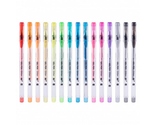 Ручка гелевая Glitter 15цв 30шт/тубуc YES 411708 (30/150)