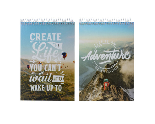 Блокнот А5, 48л, клетка, спираль сверху M*4101 (5)