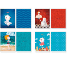 Комплект блокнотов A5, из 2-х шт., 40 л. кл.+40 л. чист. лист "TwinBook", A5-2x040-566 (64)