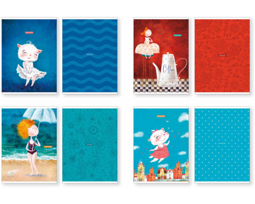 Комплект блокнотов A5, из 2-х шт., 40 л. кл.+40 л. чист. лист "TwinBook", A5-2x040-566 (64)