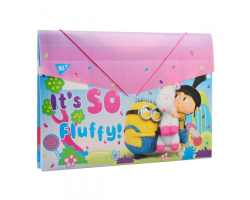 Папка пласт. на резинке A4+ (38*25см) "Minions Fluffy" YES 491684