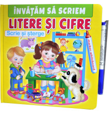 Scrie si sterge. Invatam sa scriem. Litere si cifre.+marker N*9006 (22.5X22.5)