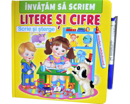Scrie si sterge. Invatam sa scriem. Litere si cifre.+marker N*9006 (22.5X22.5)