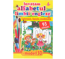Coloreaza, lipeste, modeleaza. Alfabetul limbii engleze. 93 autocolante A4 N*4476