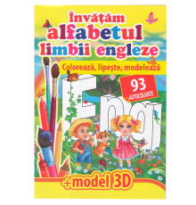 Coloreaza, lipeste, modeleaza. Alfabetul limbii engleze. 93 autocolante A4 N*4476