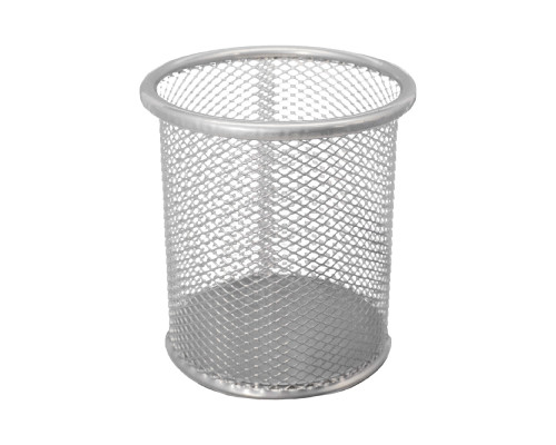 Стакан для ручек металл.сетка, круглый, черный h-10cm (12)