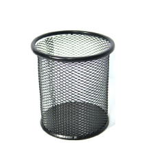 Pahar pentru pixuri, plasa metal, rotund, negru, S11-1 (12)