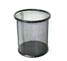 Pahar pentru pixuri, plasa metal, rotund, negru, S11-1 (12)