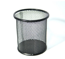 Pahar pentru pixuri, plasa metal, rotund, sur, h-10cm (12)