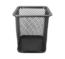 Pahar pentru pixuri, plasa metal, patrat, negru, H804 S11-11 (12/96)