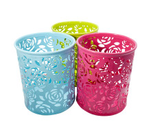 Стакан для ручек металл.ажур, круглый, ассорти, S11-2 (12/96)