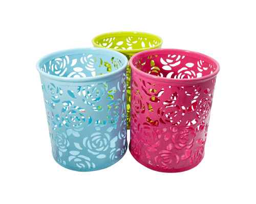 Pahar pentru pixuri, metal ajurat, rotund, asorti, S11-2 (12/96)